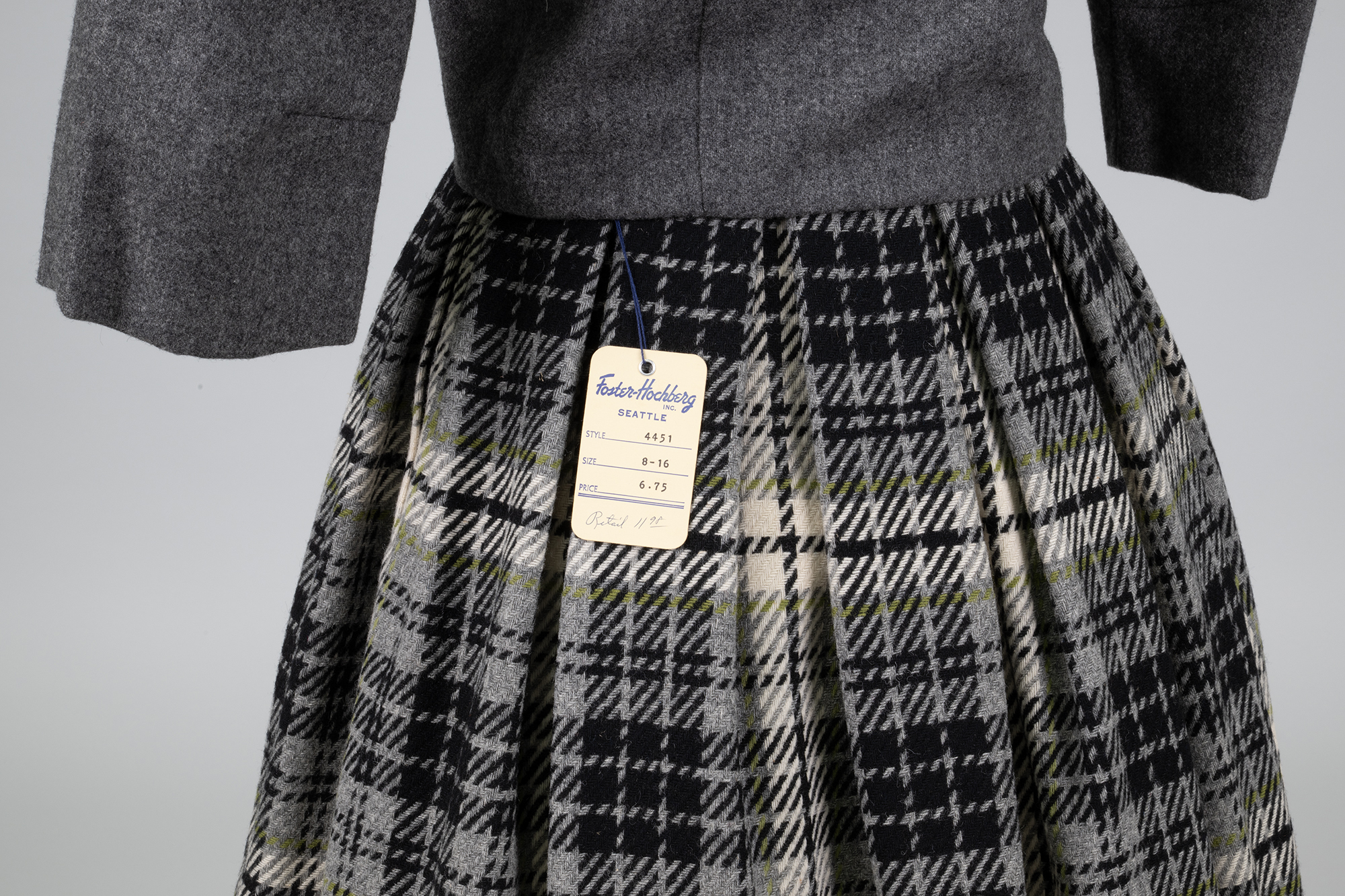 Image of Sailmates jacket and skirt ensemble, modeled in the World's Fair Fashion Pavilion, 1962